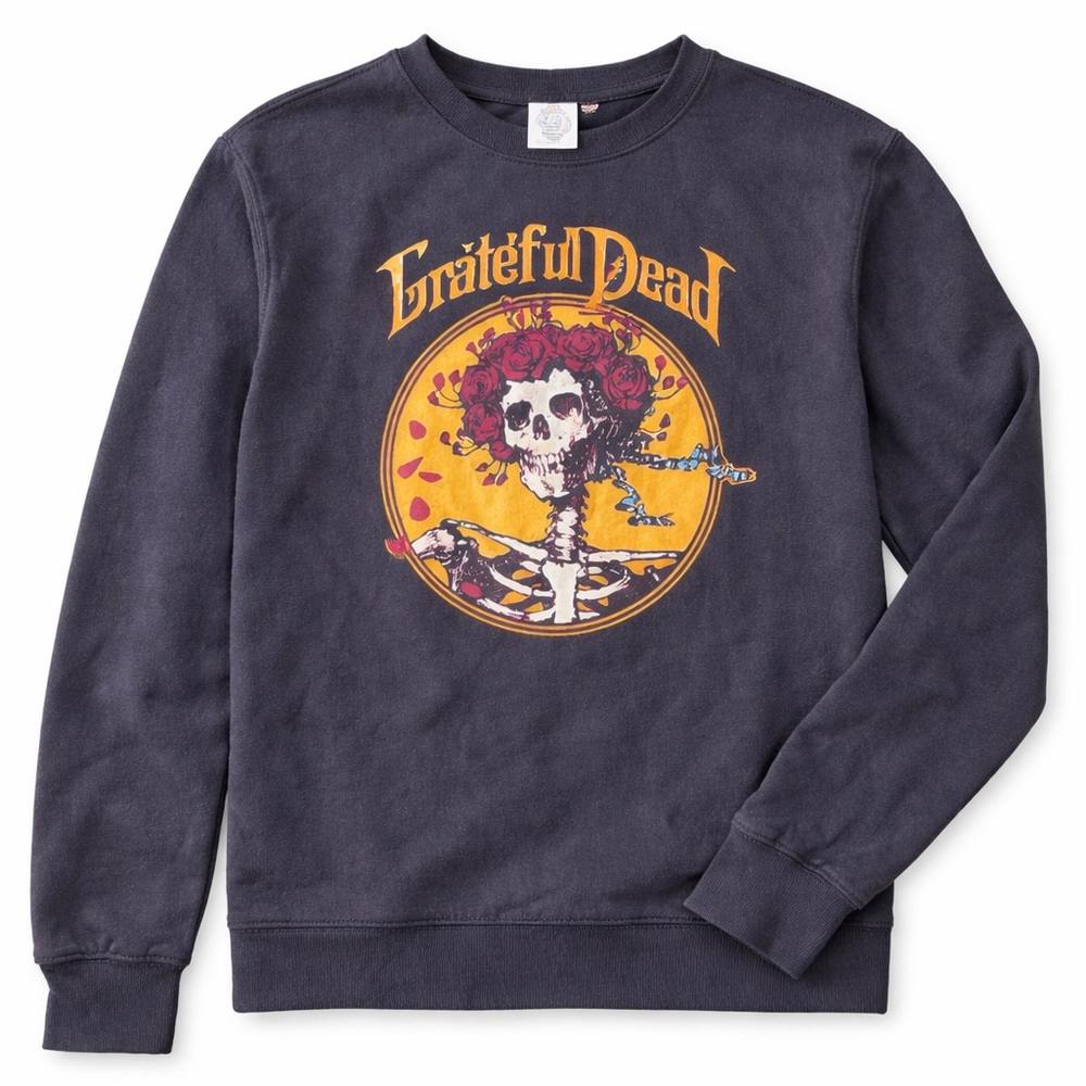 Grateful Dead Skull & Roses Sweatshirt Vintage Inspired Graphic Crewneck MD
